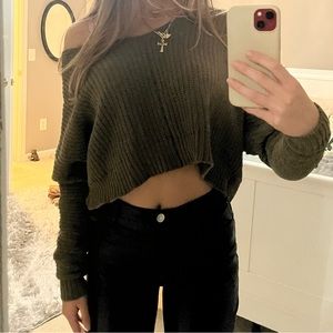 Cropped Green Sweater
